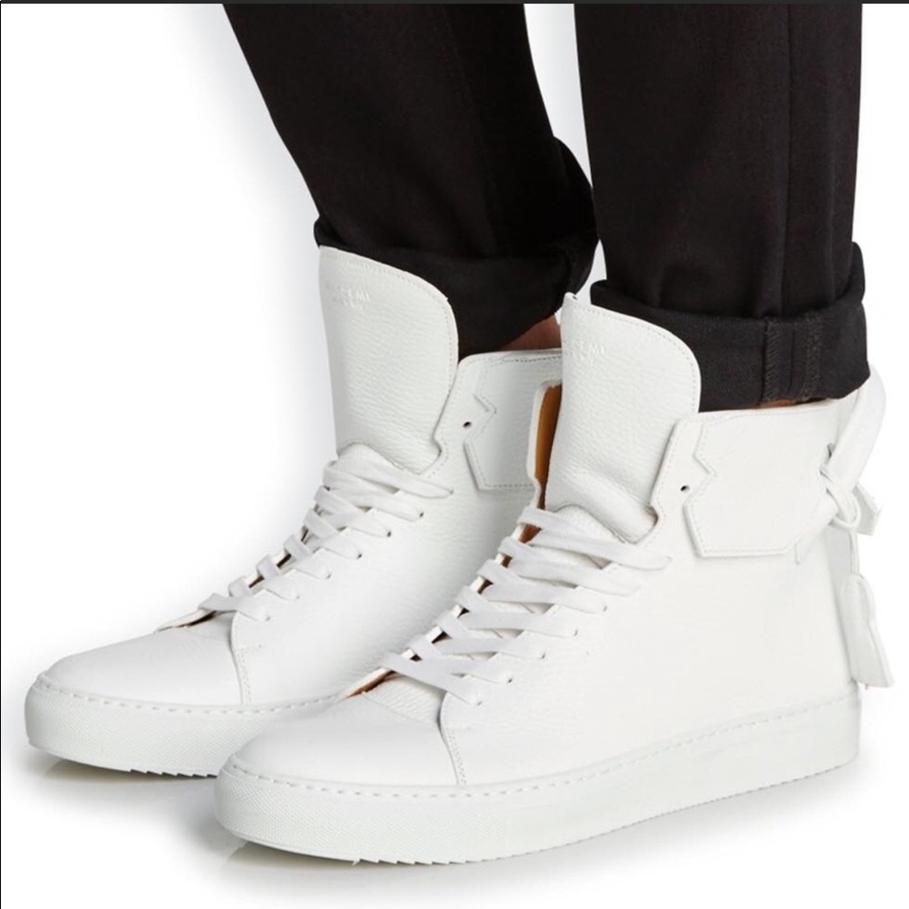 Men’s BUSCEMI 125MM High Top Luxury Sneakers White - Picture 2 of 8